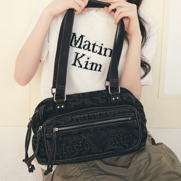 마뗑킴 matin kim 더스트 데님 원 포켓 숄더백 블랙