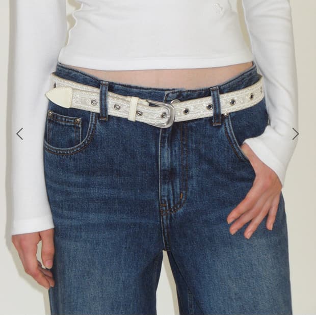 (새상품)썬번프로젝트 레이스 웨딩 벨트 베이지 sunburnproject