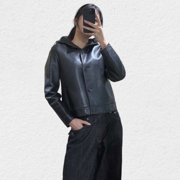 리바이스 레드탭 양가죽 후드 숏자켓