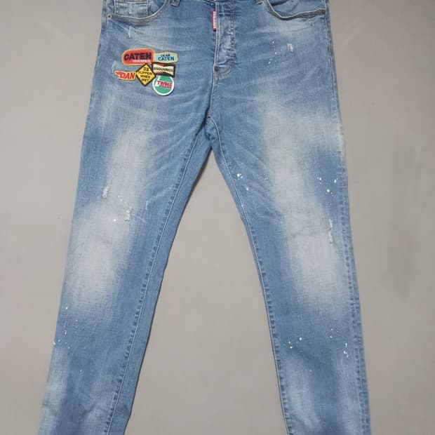 [50] 디스퀘어드2 자수패치 스케이터진 청바지 34 35