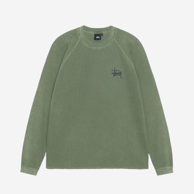 Stussy Raglan Thermal LS Crew Pine