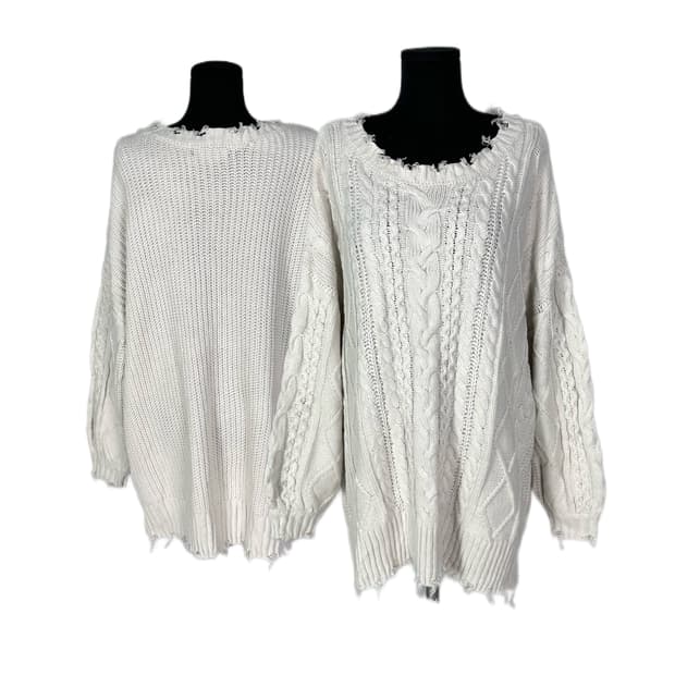 grunge detail cable over knit