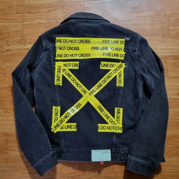 오프화이트.파이어테이프.데님자켓