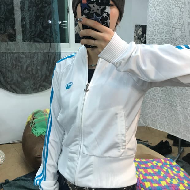 아디다스 여자 Y2K 미시엘리엇 왕관 저지 트랙탑