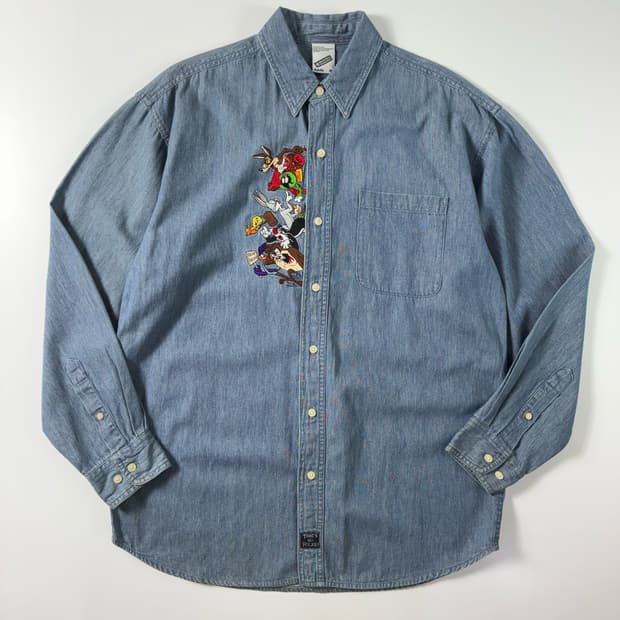 Warner bros  워너브라더스 90,s 루니튠즈 데님셔츠  