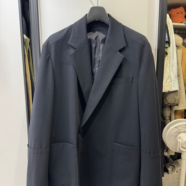 우영미 턴업자켓 네이비 48사이즈