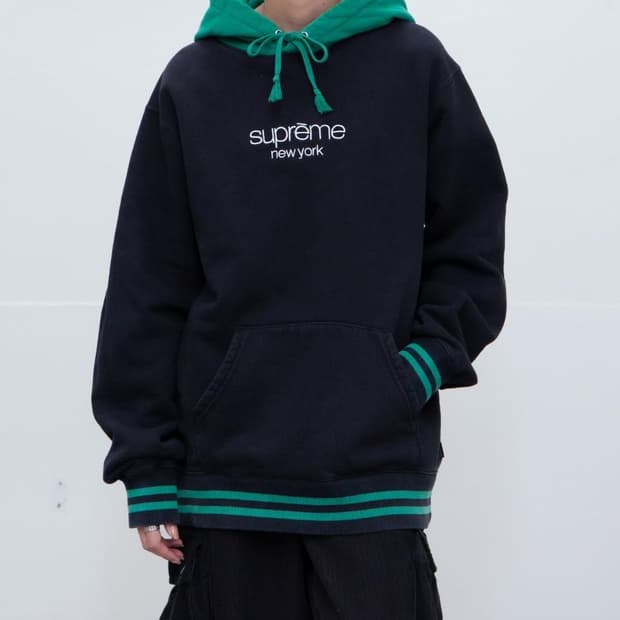 Supreme 슈프림 클래식 로고 투톤 후드티셔츠 L