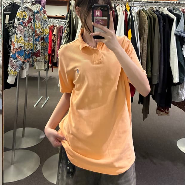L)폴로 랄프 로렌 빈티지 오렌지 카라 반팔