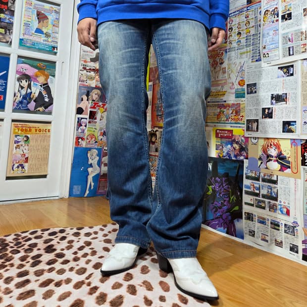 리바이스 504 워싱 데님 팬츠