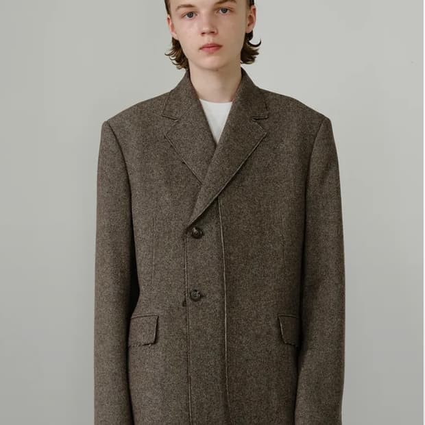 Iey 컷팅 더블 블레이져