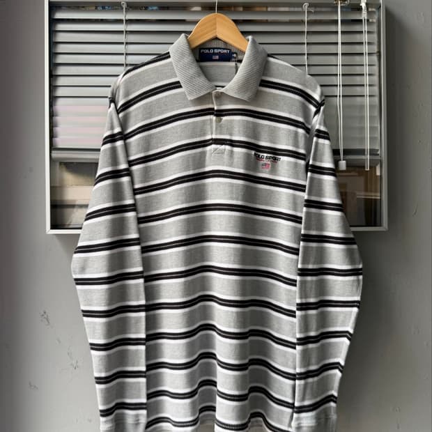 POLO SPORT 90s stripe collar T-shirt