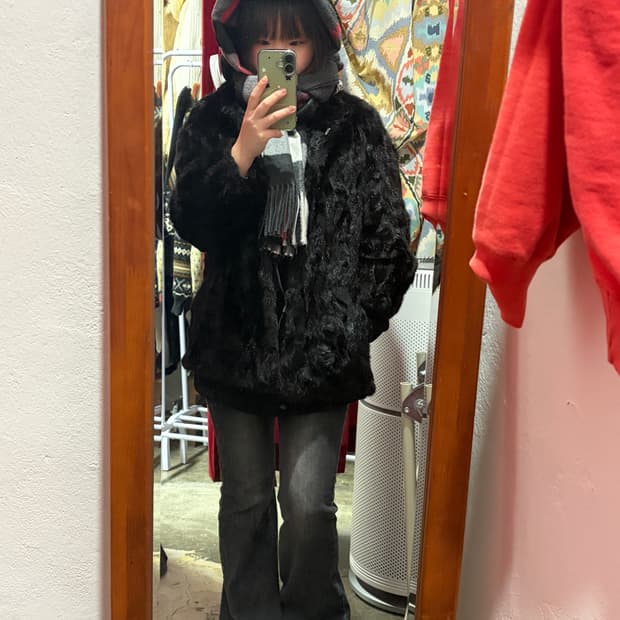 [m] jindo mink 100% 진도 밍크 퍼코트