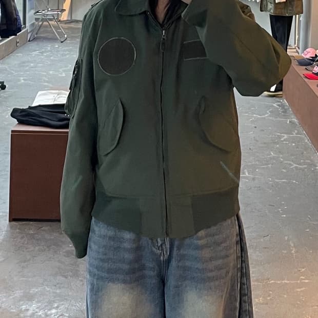 빈티지 공군 카키 항공 자켓 H1611