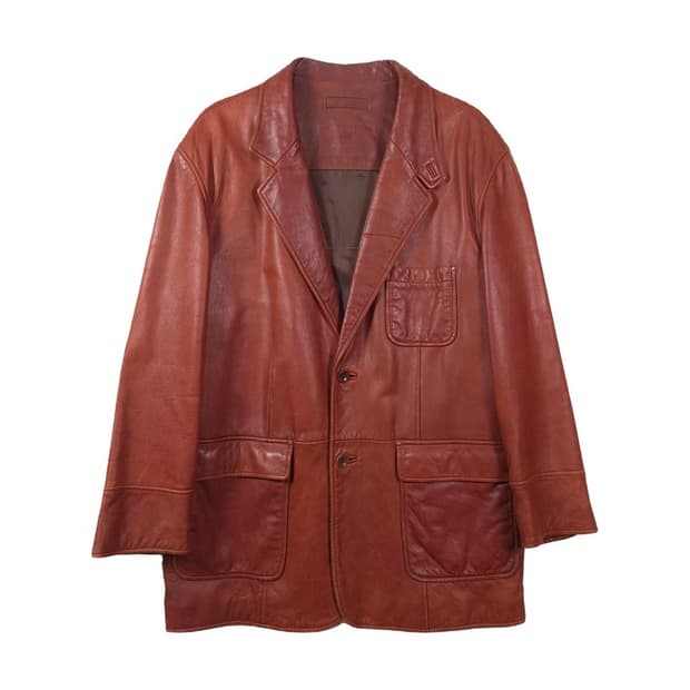 라운드트리 앤 요크 빈티지 램스킨 레더 블레이저 자켓