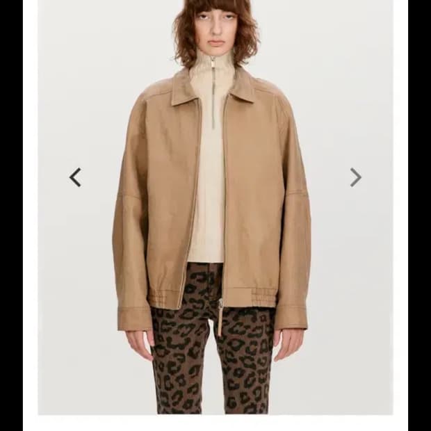 더오픈프로덕트 페이퍼 라이크 봄버 자켓 베이지