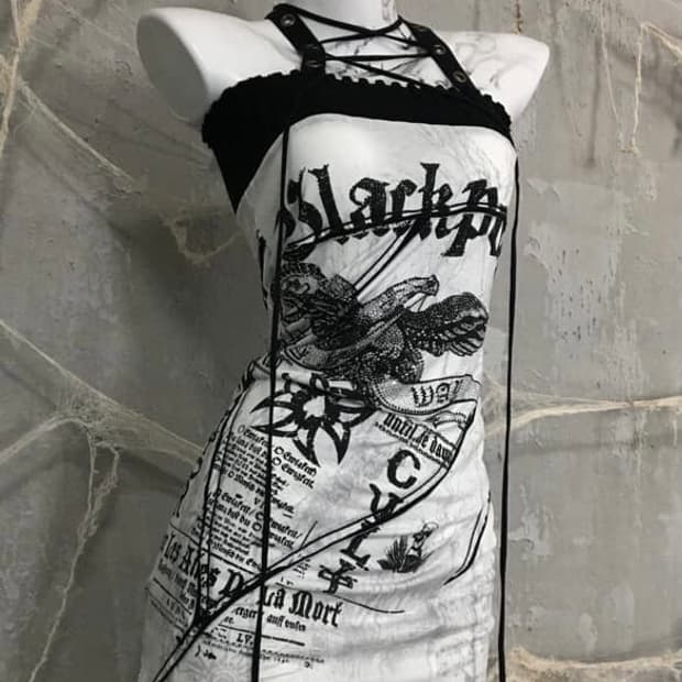 salvage 셀비지 펑크 끈아일렛 미니원피스