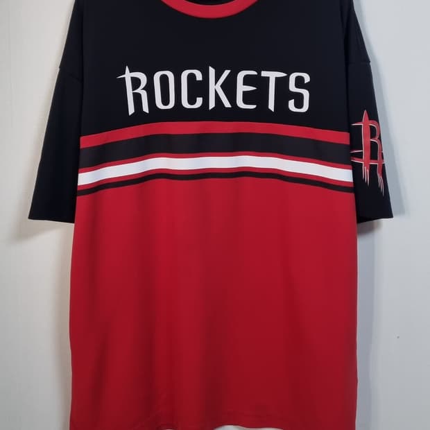 XL ) NBA 휴스턴 로켓 블랙+레드 반팔티