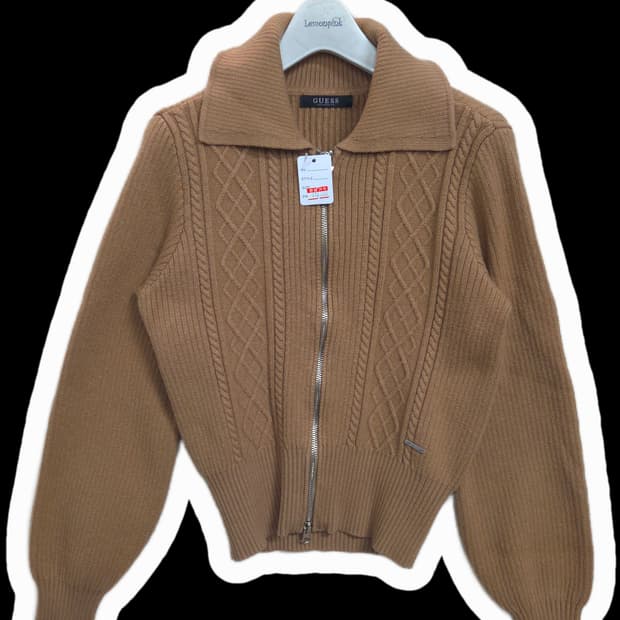 여 44 게스 니트 꽈배기 집업 