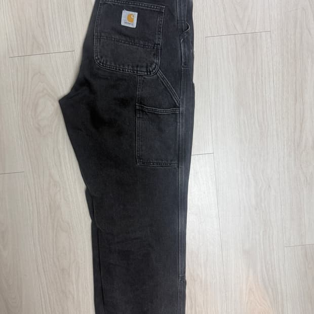 칼하트 WIP 스미스 데님 더블니 블랙 스톤 워시드 34x32