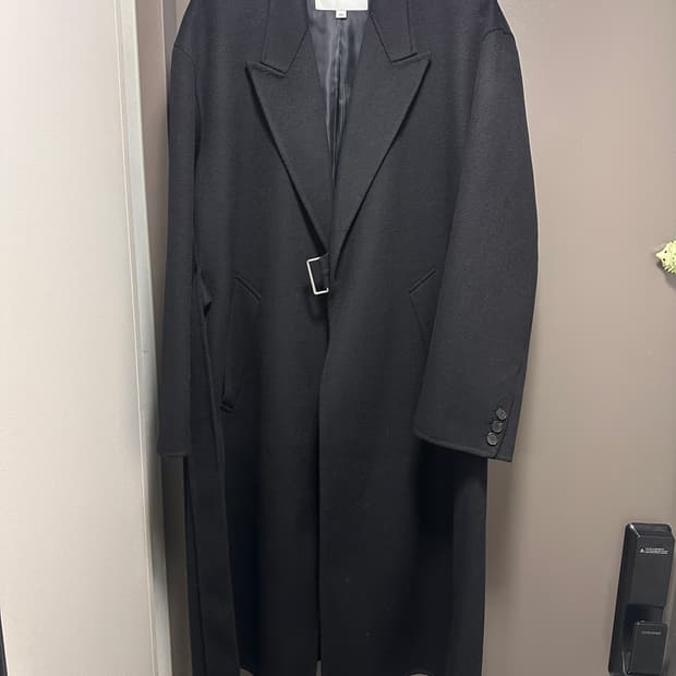 토니웩 핸드메이드 캐시미어 벨티드 코트 23fw 블랙 L