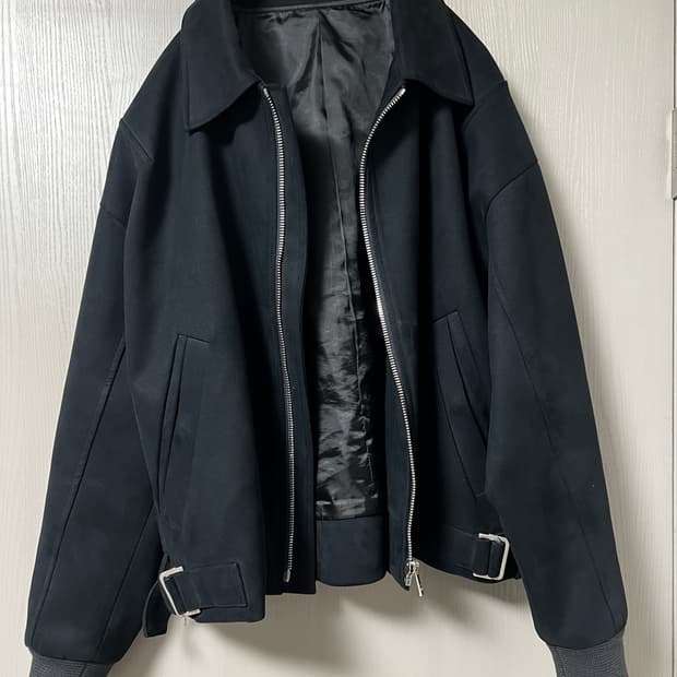 시스템옴므 블랙 스웨이드 블루종 자켓