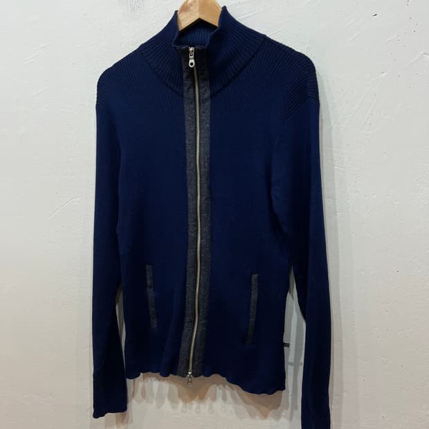 MORGAN HOMME 투웨이 골지 니트집업 