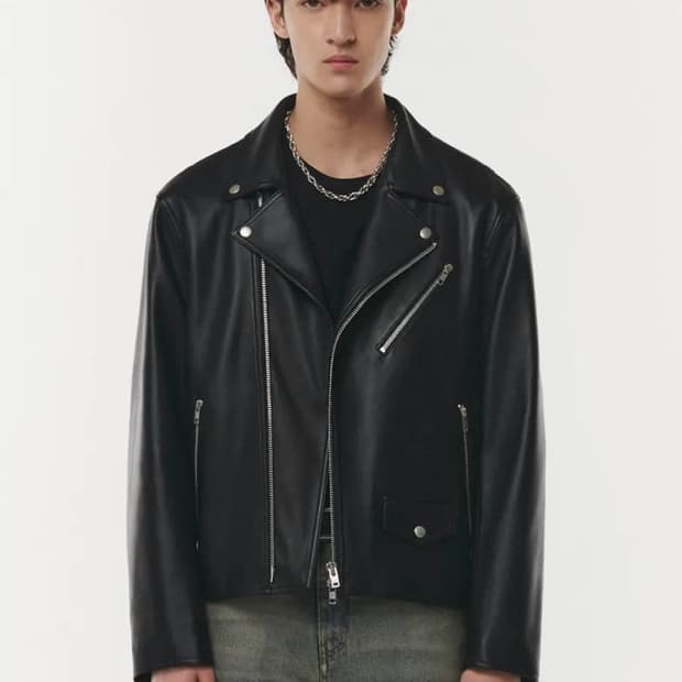 도프제이슨 양가죽 라이더 가죽자켓 M
