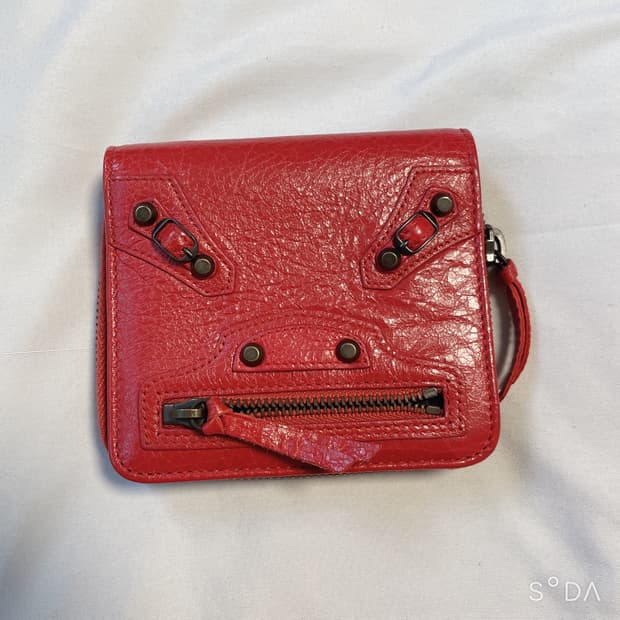 발렌시아가 모터 반지갑 레드