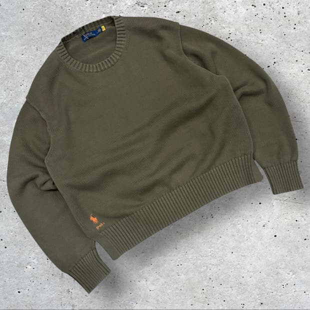 [L] 폴로 랄프로렌 신형 큐알 니트 스웨터 카키 C540