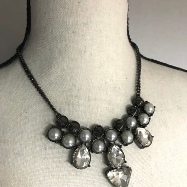 Pearl & Crystal Statement Necklace