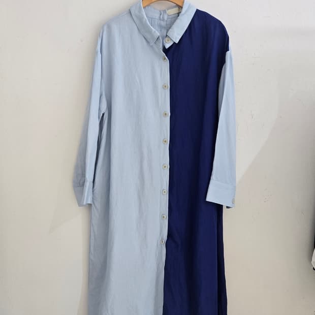 더일마 셔츠 배색 드레스