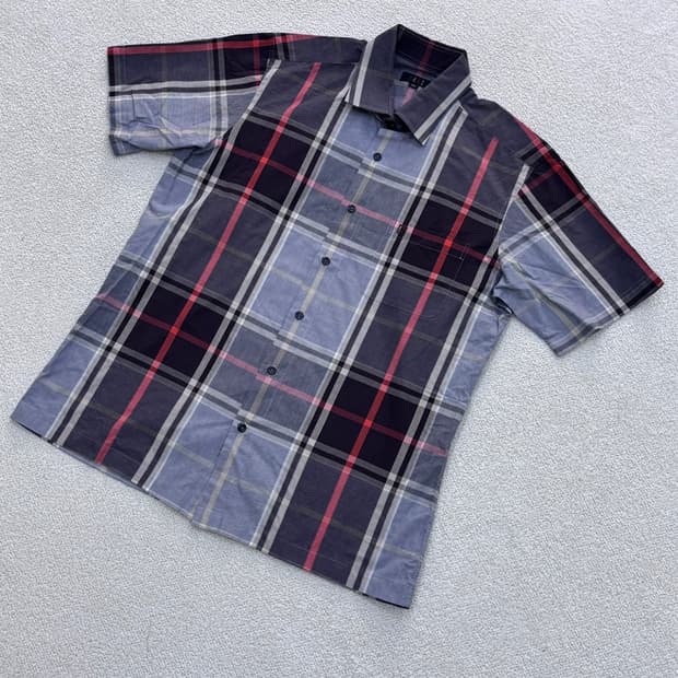 105 닥스 남성 체크 반팔 셔츠 0403E