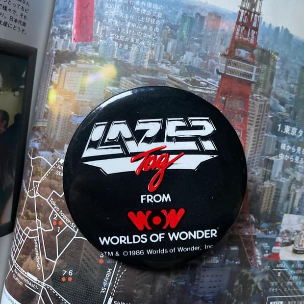 빈티지 LAZER 레이저 프린팅 핀 버튼 뱃지 브로치 악세사리