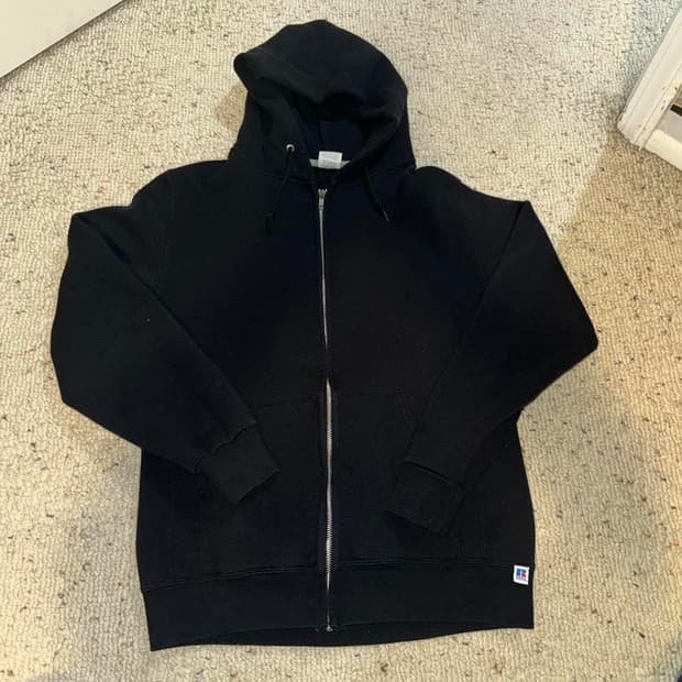 00s 온두라스 러셀 애슬레틱 후드집업 블랙