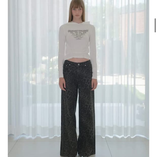 오디너리홀리데이 레오파드 와이드팬츠