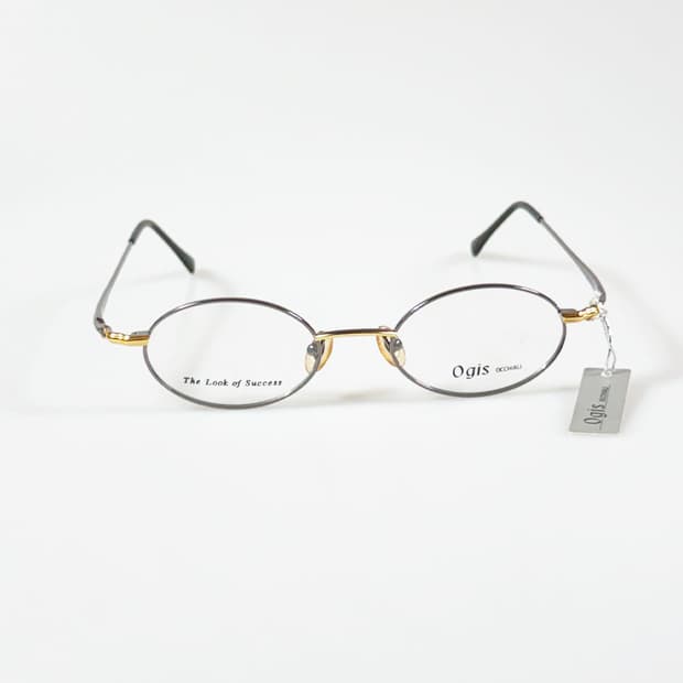 OGIS 건메탈 골드 슬림 오벌 투톤 메탈 프레임 빈티지 안경