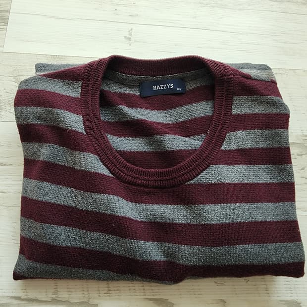 HAZZYS 헤지스 니트 티셔츠 팜. 105사이즈 면+울+캐시미어 스웨터