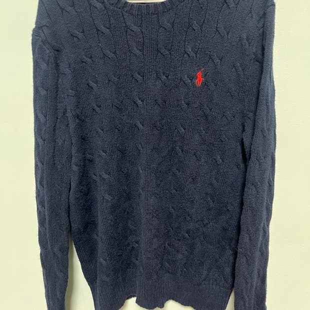 폴로 랄프로렌 네이비 꽈배기 니트