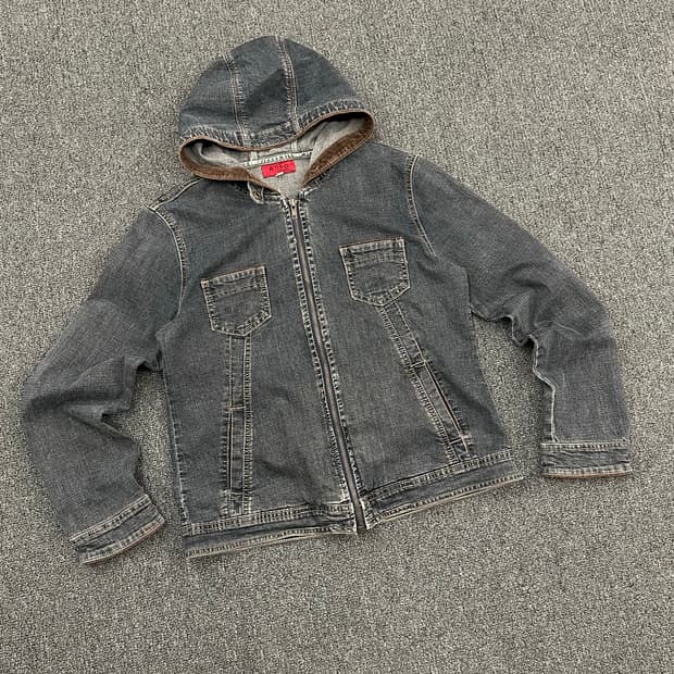 L)Anko 빈티지 데님 후드집업 자켓
