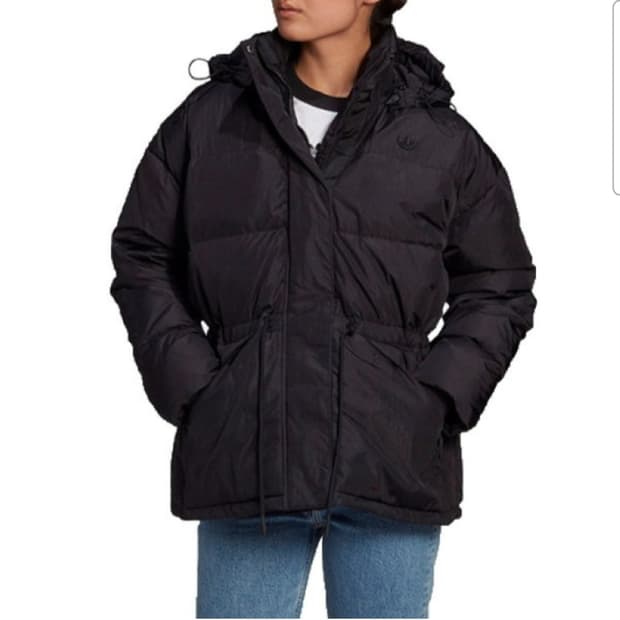 아디다스 스트링 후드 다운 패딩