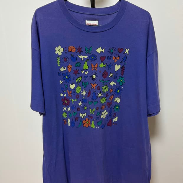 Benetton 퍼플 반팔