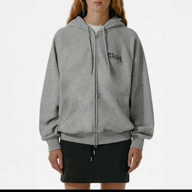 테켓 teket Plan Zip-Up Hoodie Melange Gray