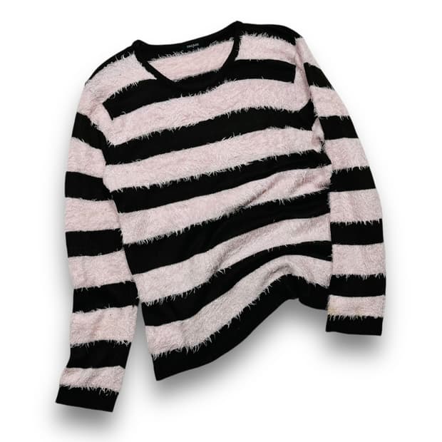 FINALBASIC punk striped mohair knitwear