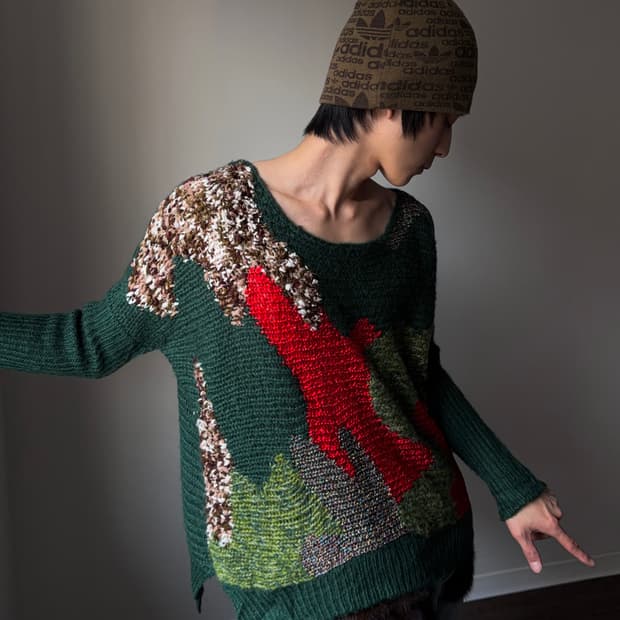 Cherry Couture 멀티 머태리얼 루지 니트