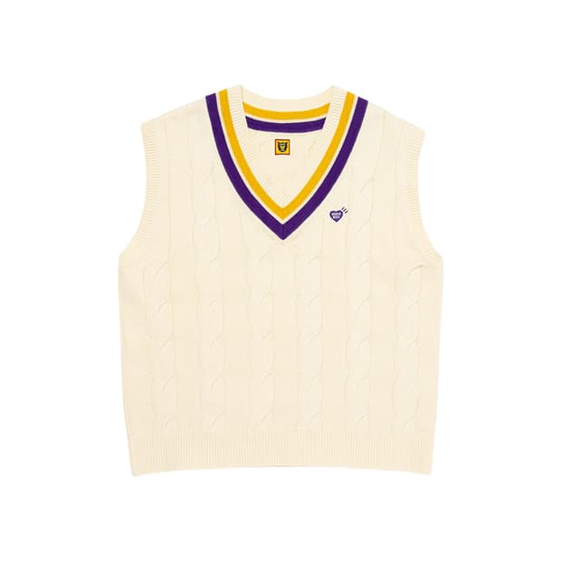 휴먼 메이드 니트 베스트 화이트 L HM27CS040