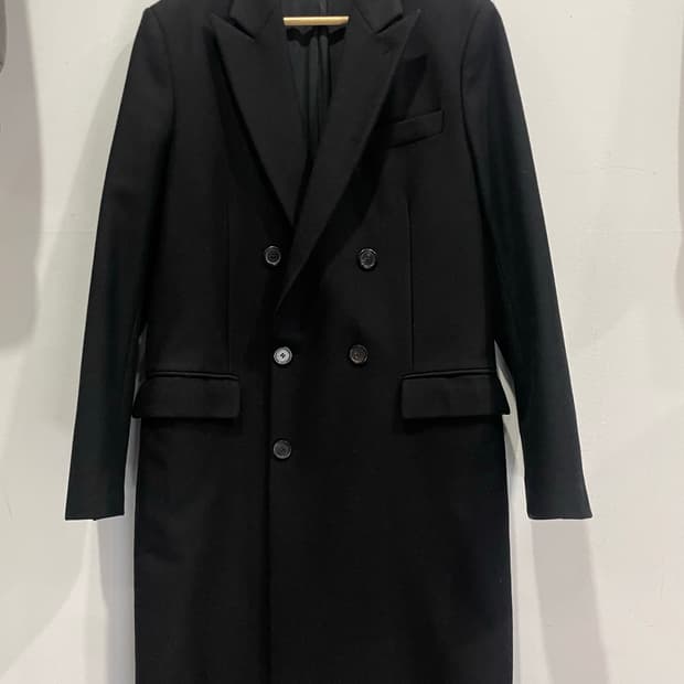 AMI 블랙 더블 코트 46 매장판 정품