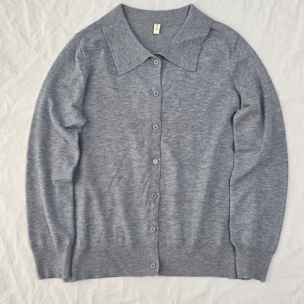 모리걸 베이직 카라 니트 가디건 일본빈티지