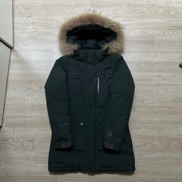 트렉스타 고어텍스 여성 덕다운 라쿤퍼 후드 패딩 점퍼 [블랙] S/90