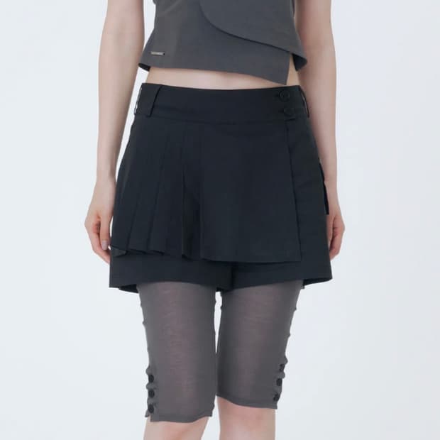 미세키서울 Pleats mini skort BLACK