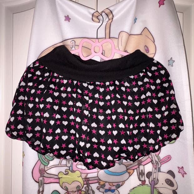 빈티지 갸루 키치 하트 퍼프 스커트